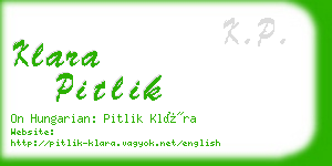 klara pitlik business card